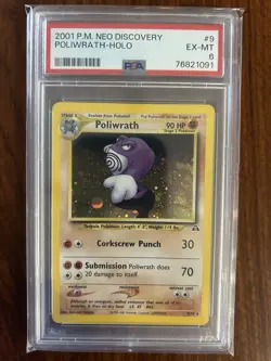 2001 POKEMON NEO DISCOVERY #9 9/75 POLIWRATH HOLO PSA 6 EX-NM WOTC VINTAGE - Image 1