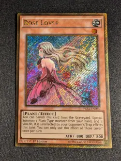 Yu-Gi-Oh! Rose Lover PGL2-EN003 1st Edition Gold Secret Rare NM - Image 1