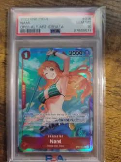 Nami Alternate Art -Errata OP01-016 One Piece TCG PSA Gem Mint 10 - Image 1