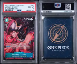 Bandai One Piece OP02-041 Monkey D. Luffy Alt Art Foil PSA 10 English 2023 - Image 3
