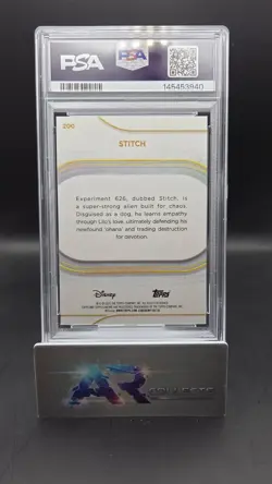 2025 Topps Chrome Disney Stitch Mickey B&W Shimmer Refractor #/101 PSA 9 - Image 2