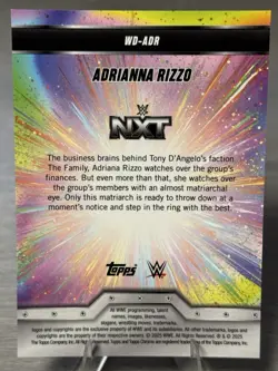 🔥ADRIANNA RIZZO 2025 Topps Chrome WWE Women's Division Gold Refractor /50!!!🔥 - Image 5