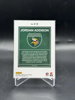 2023 Panini Donruss Optic Downtown Jordan Addison #D-18 Vikings Rookie Prizm - Image 2