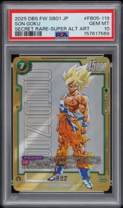 PSA 10 - Son Goku FB05-119 Secret Rare Super Alt Art JPN Fusion World x569 - DBS - Image 1