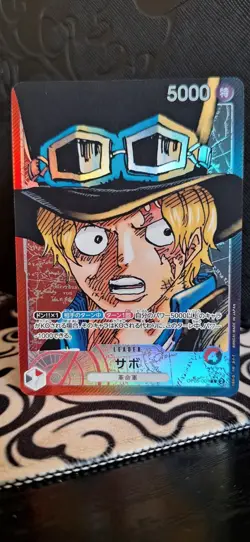 One Piece CCG TCG- Sabo Leader (Alt Art Parallel) OP05-001 Japanese NM - Image 1