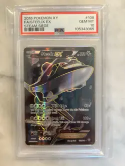 Steelix EX Full Art 108/114 2016 Pokemon XY Steam Siege PSA 10 GEM MINT - Image 1