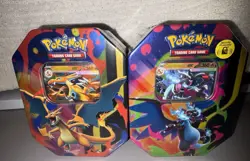 Pokemon TCG - Mega Charizard Y and X ex Tin (Set of 2 Tins) - Brand New Sealed - Image 1