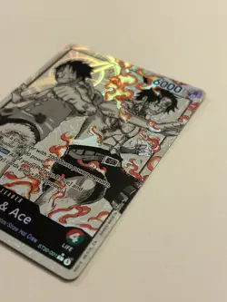 Bandai One Piece Card Game Luffy & Ace Leader Alt Art Holo ST30-001 ENG 6000 - Image 5