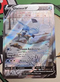 Glaceon V 175/203 SWSH07: Evolving Skies Pokemon TCG Card LP - Image 1