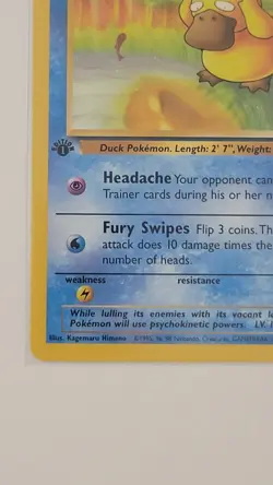 Psyduck 53/62 Fossil Unlimited Common Card 1999 Pokemon TCG NM First Edition - Image 3