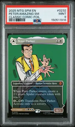 2025 MTG MARVEL'S SPIDER-MAN #0232 AMAZING SPIDER-MAN/PETER PARKER PSA 9 - Image 1
