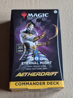 Magic The Gathering AETHERDRIFT Eternal Might WHITE Black BLUE Commander Deck - Image 1