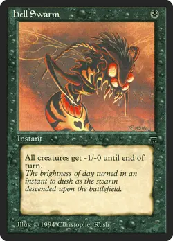 Hell Swarm Legends HEAVILY PLD Black Common MAGIC THE GATHERING CARD ABUGames - Image 1