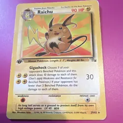 Wizards of the Coast Raichu 29/62 Fossil First Edition Rare Regular Eng 90HP - Image 1