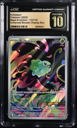 2025 POKEMON MEGA EVOLUTION #133 BULBASAUR STAMPED CGC PRISTINE 10 - Image 1