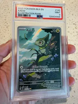 2025 Pokemon BLK Axew 145/086 Sv: Black Bolt Holo Illustration Rare PSA 9 #145 - Image 1