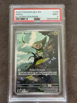 2025 Pokemon BLK Axew 145/086 Sv: Black Bolt Holo Illustration Rare PSA 9 #145 - Image 2