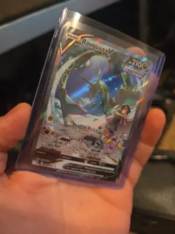 Pokemon TCG Rayquaza v Rapid Strike Full Art Card Evolving Skies 194/203 Loose - Image 3