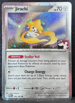 Jirachi 126/182 Cosmo Holo Common Prize Pack Series Cards DOUBLE SWIRL NM - Image 1