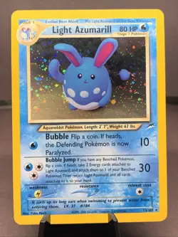 Pokemon TCG Light Azumarill 13/105 Neo Destiny Holo Rare WOTC VTG 2000 MP-/HP - Image 1