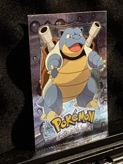 1999 Topps Blue Label Pokemon #09 Blastoise Shiny Holo Foil E9 of 12 - Image 2