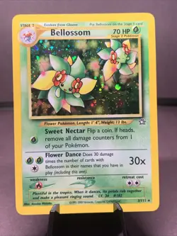 Pokemon TCG Bellossom 3/111 Holo Rare Neo Genesis WOTC VTG 2000 LP - Image 1