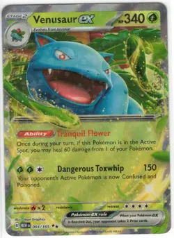 Venusaur ex 003/165 Double Rare 151 Pokemon TCG Holo Near Mint - Image 1