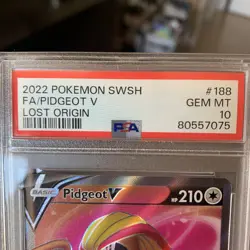 Pokemon Pidgeot V Sword & Shield Lost Origin 188/196 Holo Ultra Rare Graded 10 - Image 4