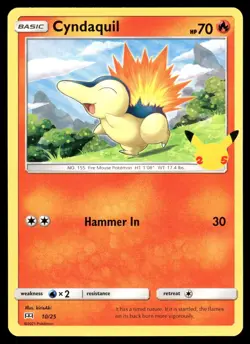 Cyndaquil 010/025 Promo McDonald's 25th Anniversary Promos Pokemon NM - Image 1