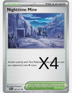 (x4) Nighttime Mine 197/217 Uncommon ME: Ascended Heroes Pokemon TCG PLAYSET 4x - Image 1