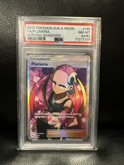 2017 Pokemon Sun & Moon FA/Plumeria Burning Shadows #145 PSA 8(MK) - Image 1