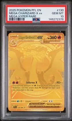 2025 POKEMON PFL EN-PHANTASMAL FLAMES MEGA HYPER RARE MEGA CHARIZARD X EX PSA 10 - Image 1
