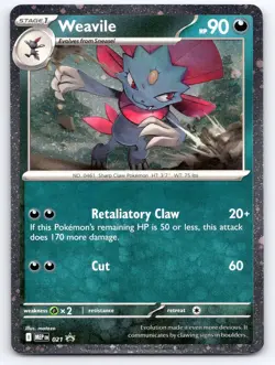 Weavile (Cosmos Holo) 021 Holo ME: Mega Evolution Promo Pokemon Holo NM - Image 1