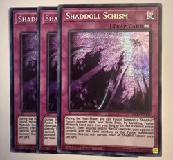 Yugioh Shaddoll Schism X3 Secret Rare RA01-EN077 1st NM Playset - Image 1
