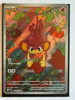 Pansear 099/086 White Flare Illustration Rare Holo Pokemon Card NM - Image 1