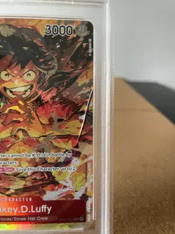 PSA 10 MONKEY D LUFFY Alt Art OP01-024 - One Piece Romance Dawn *Cracked Slab* - Image 2