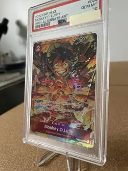PSA 10 MONKEY D LUFFY Alt Art OP01-024 - One Piece Romance Dawn *Cracked Slab* - Image 4