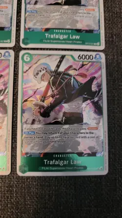 One Piece TCG Trafalgar Law OP13-031 Rare Foil Green EN Character Lot of 4 - Image 2