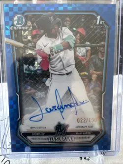 2026 Bowman Luis Arana 1st Bowman Chrome Blue X-Fractor Auto /150 #CPA-LA - Image 1