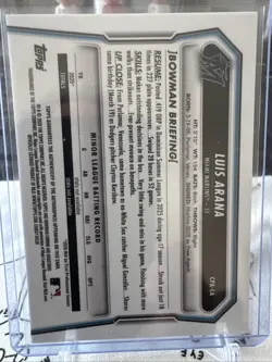 2026 Bowman Luis Arana 1st Bowman Chrome Blue X-Fractor Auto /150 #CPA-LA - Image 2