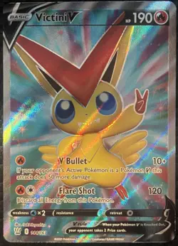 The Pokemon Company Victini V 144/163 SWSH05 Full Art Holo Ultra Rare 190 HP EN - Image 1