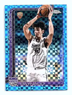 2025-26 Topps Chrome Basketball Maxime Raynaud RC Blue X-Fractor #293 Kings - Image 1