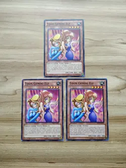 Yu-Gi-Oh! - Toon Gemini Elf 3x - Full Playset Of Cards - Commons - Image 2