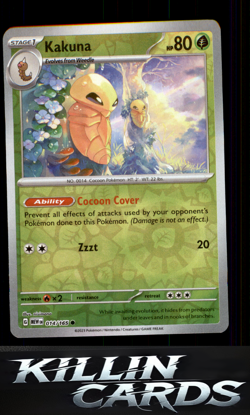 Reverse Holofoil Kakuna 014/165 Pokemon Common SV: Scarlet & Violet 151 Card LP - Image 1