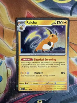 SWIRL Raichu 026/165 S&V 151 Cosmos Holo Rare Pokemon Trading Card Game 2023 NM - Image 1
