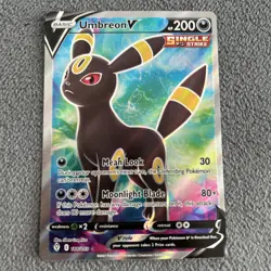 Pokemon TCG Umbreon v Evolving Skies Full Art Ultra Rare Card 188/203 - Image 1