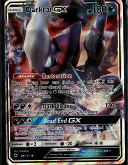 Darkrai GX Ultra Rare SM - Burning Shadows 88/147 Darkness Holo Pokemon Card - Image 1