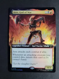 Ares, God of War (Extended Art Foil) Rare MTG Marvel Super Heroes - Image 1