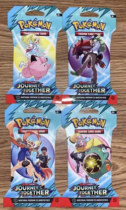 Pokemon Journey Together Sleeved Booster Pack Lot of 4 - Image 1