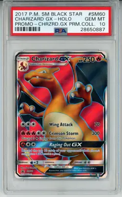 POKEMON SM BLACK STAR PROMO CHARIZARD GX SM60 FULL ART PSA 10 GEM MINT #28650887 - Image 1